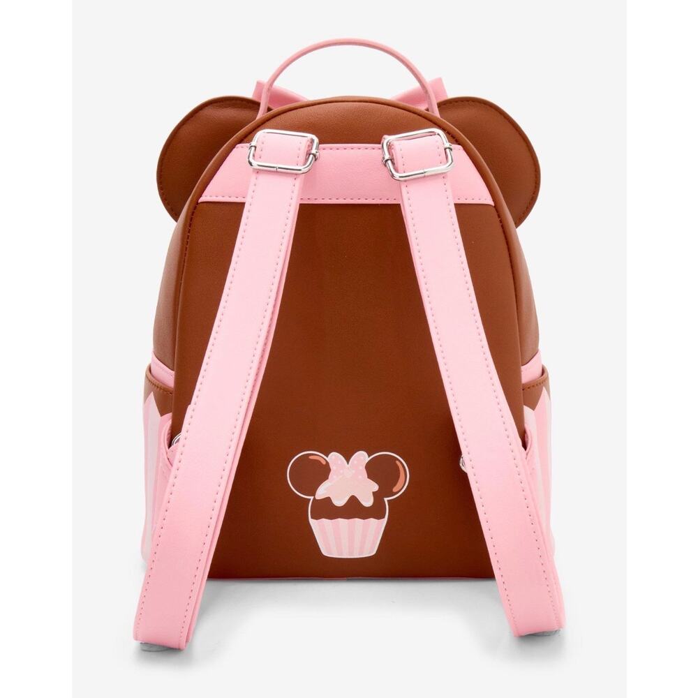 Loungefly Disney Minnie Mouse Strawberry Chocolate Cupcake Mini Backpack NWT - Picture 2 of 4
